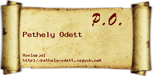 Pethely Odett névjegykártya